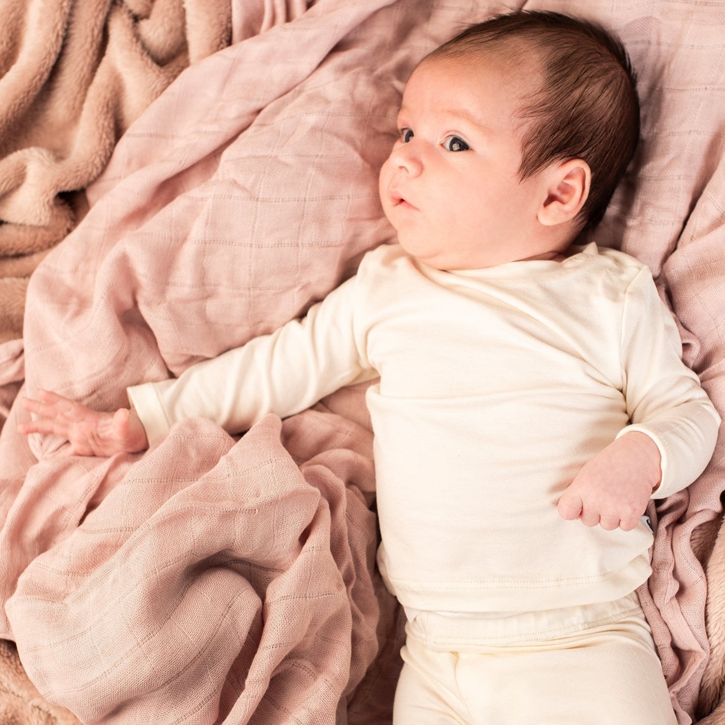 Camisola de manga comprida em bambu para bebé — Tom Creme