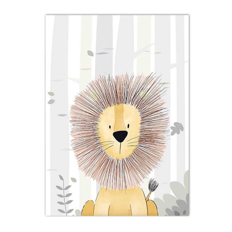 Poster Infantil Animais – Safari Dreams | Arte para Quarto de Bebé | Sem Moldura