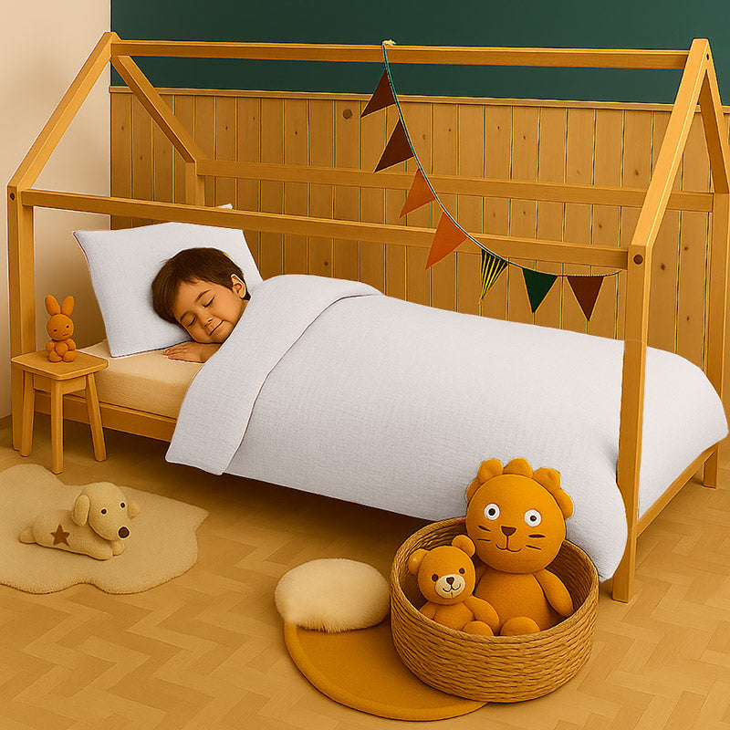 housse de couette en coton bio blanc bebe