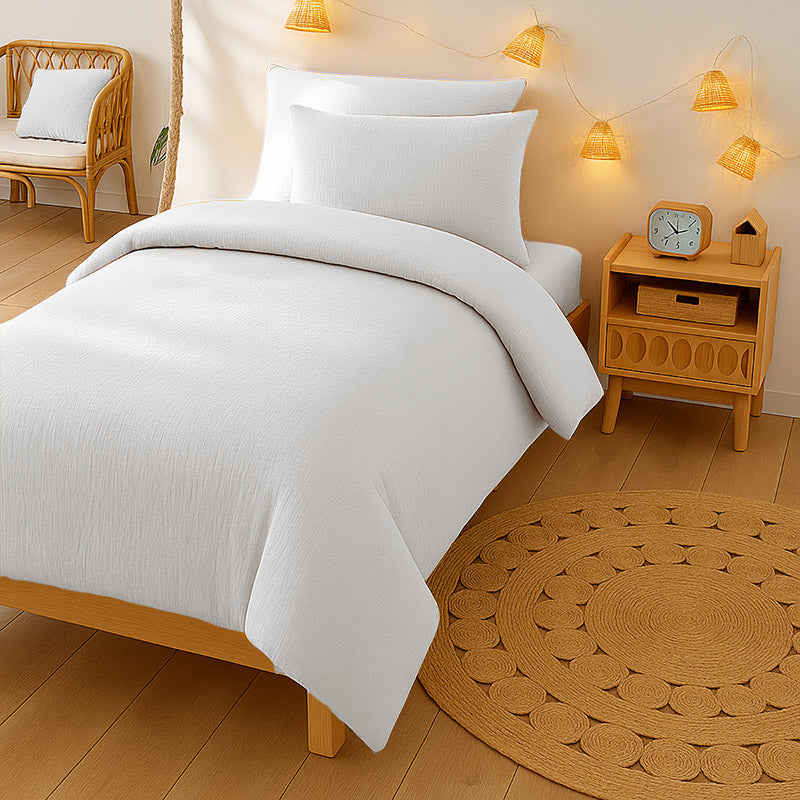 housse de couette en coton bio blanc bebe gots papate