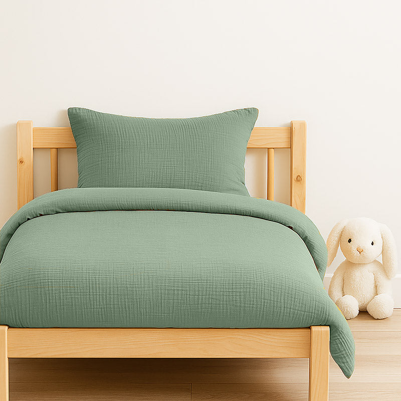 housse de couette en coton bio vert gots papate enfant